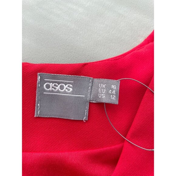 ASOS Shift Dress Size 12 Sleeveless V Neck Ruched Pencil Formal Career Party NEW - Picture 3 of 8